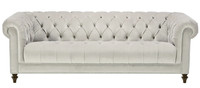 Silber Dreisitzer Stoff Design Couchen Polster Sofas Original Chesterfield Neu