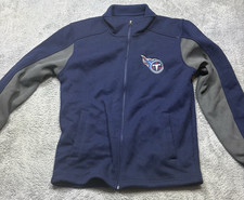 NFL Tennessee Titans Jacket Men's M Navy Full Zip Knit Pockets Football Logo