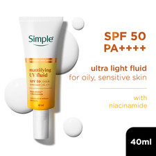 Simple Mattifying UV Fluid SPF 50 PA   with Niacinamide Sunscreen 40ml Oily