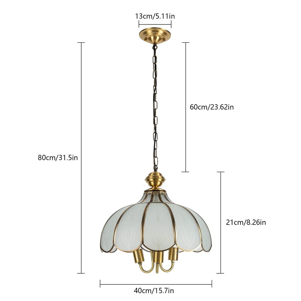 Lámpara de techo redonda dorada, araña de vidrio, araña vintage 100-240V Foto 4 de 4