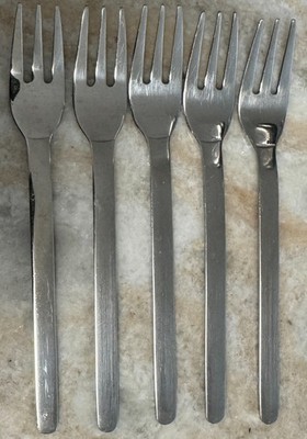 5 Mid century modern 18/10 Edelstahl 18/10 3-tine forks 5 3/4''