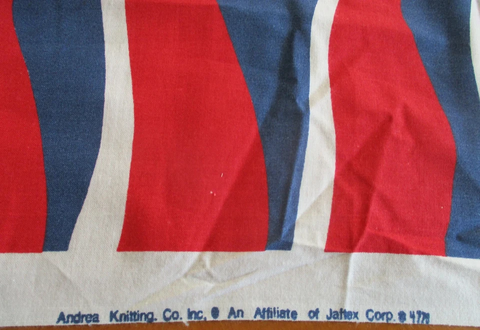 Tela patriótica vintage algodón remanente grande 3 yardas sin cortar 23 pulgadas de ancho rojo Foto 2 de 3