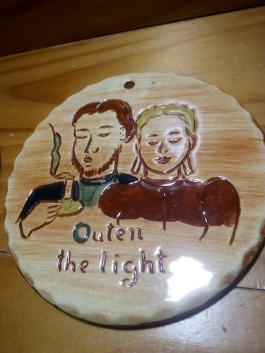 Pennsbury Pottery What Ouches You & Outen the Light-Amish Dutch Hanging Ornament - Picture 3 of 4