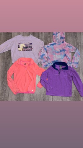 Girls Size Medium 7/8 Lot Of 4 Sweatshirts Pullovers Hoodie GUC - Picture 1 of 7