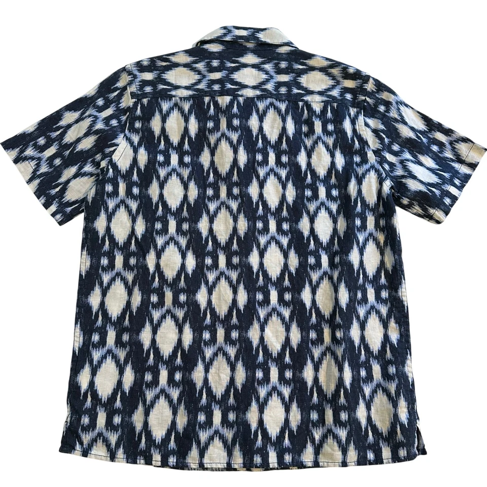 Новый с Ярлыками разрыв льняной смеси коротким рукавом на пуговицах синий Ikat мальчиков большой - Изображение 2 из 4