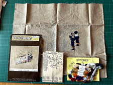 Vintage Penelope Embroidery Kit  "SUNDAY IN THE PARK" - 16" x 20"- P680 Started