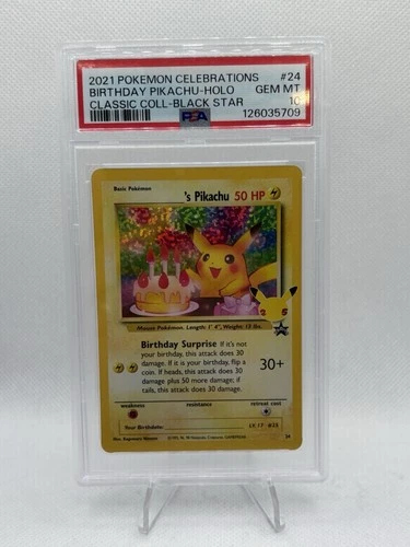 BIRTHDAY PIKACHU HOLO 2021 POKEMON CELEBRATIONS CLASSIC COLLECTION PSA 10