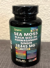 Sea Moss Black Seed Oil Ashwagandha Ginger   Extra Strength 16-in-1  120 Caps