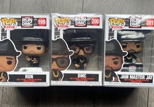 Funko Pop Rocks RUN DMC Complete Set of All 3 (199, 200, 201) Jam Master Jay Rap