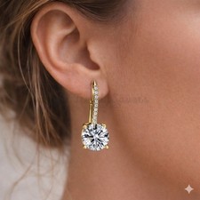 925 Sterling Silver Crystal Drop Earrings Leverback Dangle