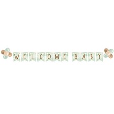 Teddy Bear Baby Shower Welcome Baby Balloon Banner 6" x 8.5' Paper Decoration