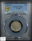 1937 D Three Legged Buffalo Nickel 5C 3 Legs PCGS VF 25