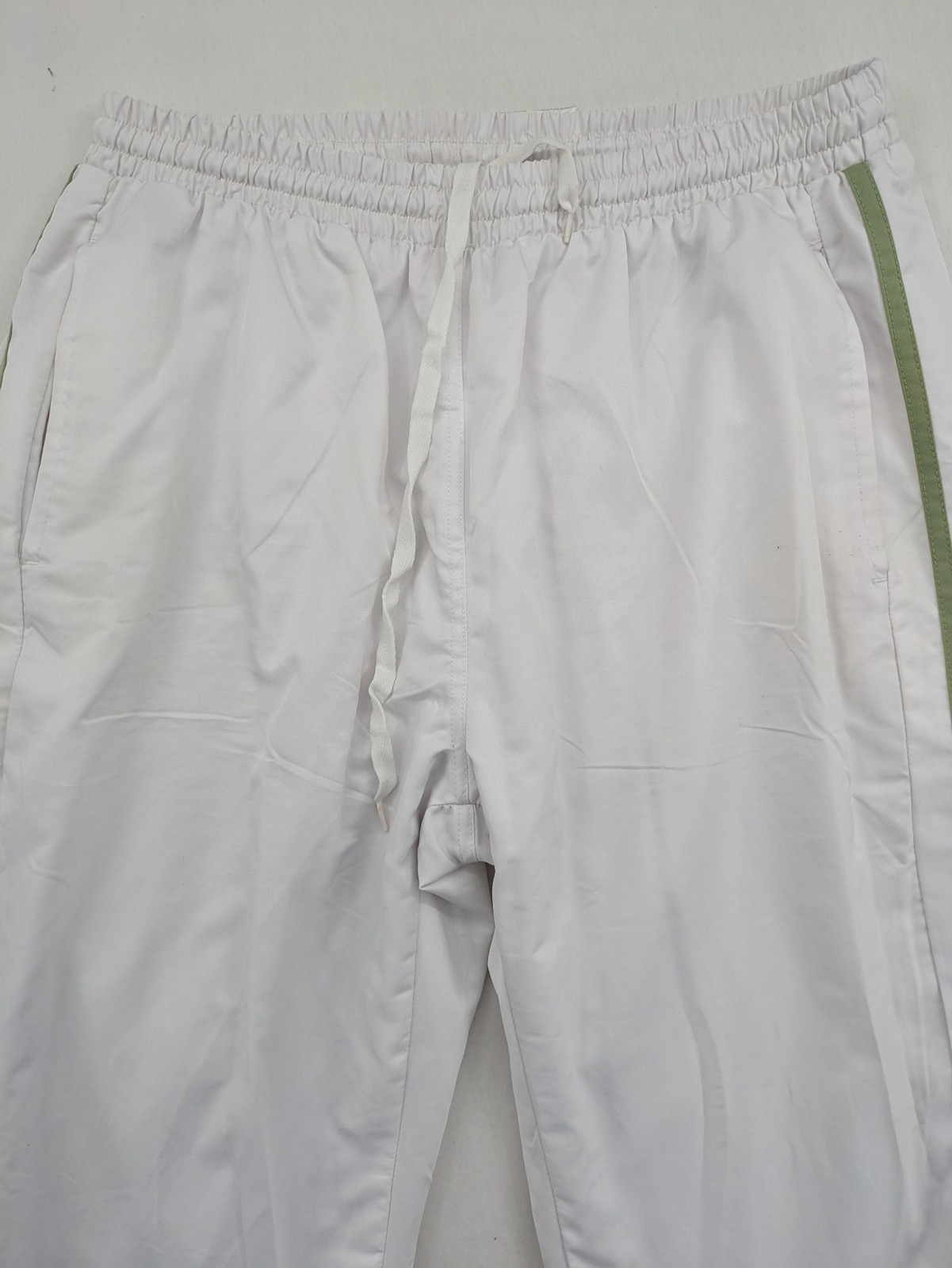 LIM X Damen Jogginghose EU 42 Weiß Grün Seitenstreifen Polyester Athleisure image 4