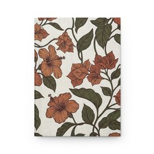 Vintage Orange Hibiscus Hardcover Journal Lined Notebook