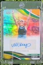 MADISON KEYS 2025 TOPPS CHROME TENNIS GOLD REFRACTOR /50 AUTO AO Win Snapshot 