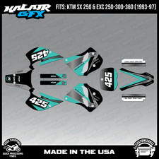 Graphics Kit for KTM 250SX and all EXC models (1993-97) Screech-TEAL