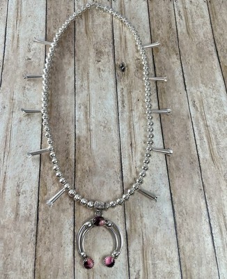 Sterling Silver Red Rose Dahlia Squash Blossom Naja Necklace