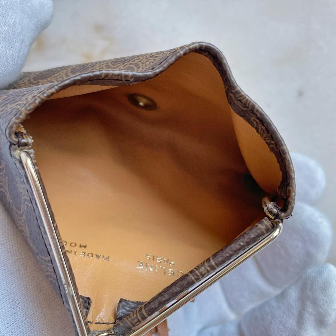 Celine Things Macadam Triangular Coin Case Brown … - image 8