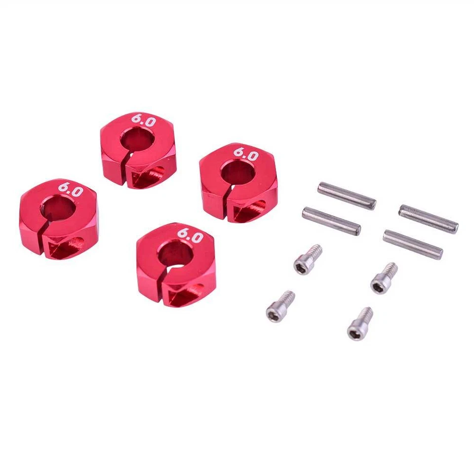 4x 6mm Wheel Hex 12mm Drive+Pins & Amp für Schrauben HSP HPI Tamiya 1:10 RC Car - Bild 2 von 4