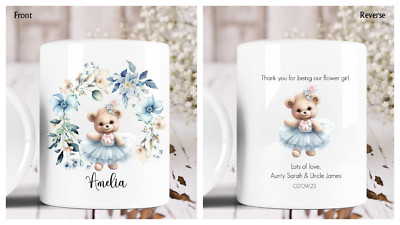 Personalisierte Blumenmädchen Teddybär Spardose Keramik Spardose Geschenkidee