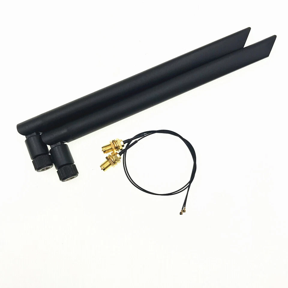 2x2.4/5GHz 6dBi RP-SMA MHF4 Wifi Antenna Set for Intel AX200 9260 9560 8265 Card - Image 2 of 3
