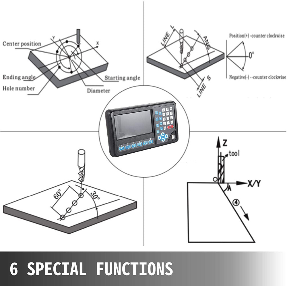 2 Axis Lathe DRO Digital Readout High Accuracy Magnetic Scale DRO2pcs