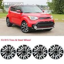 15 For Kia Soul Forte Rio 4pcs Abs Hubcap Wheel Rim Cover R15 Tires Steel Wheel