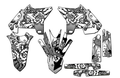 2002-2004 fits UFO RESTYLE YZ 250 2-STROKE ZANY White Senge Graphics Kit
