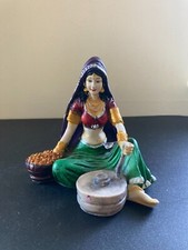 Vintage Rajasthani Indian Lady With Chakki Sp...