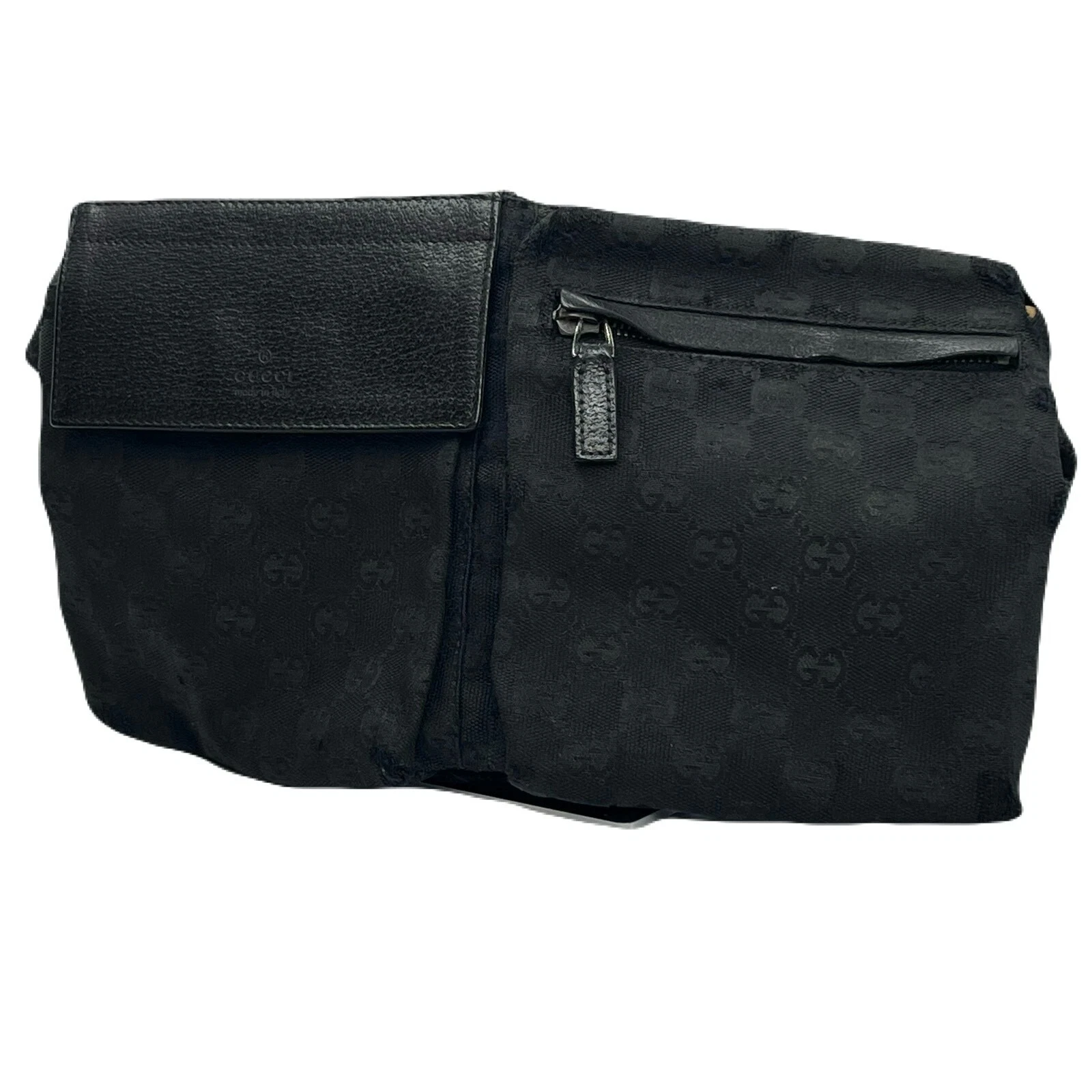Sac taille toile GUCCI GG noir 28566 authentique