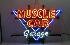 Muscle Car Garage Dad's Sports Car 20"x16" Neon Sign Light Lamp Man Cave Gift