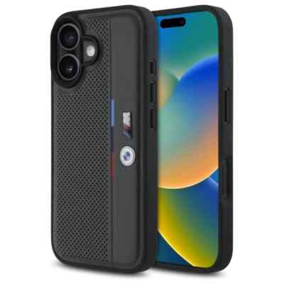 Original BMW M Sport Perforate Tri Logo Impact Case Apple iPhone 16 ANTHRAZIT