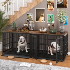 Heavy Duty Indestructible dog Crate Chew-Proof Kennel Extra Large Cage Furniture