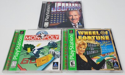 PS1 Lot: Jeopardy & Monopoly & Wheel Of Fortune (Greatest Hits) VIDEO GAMES