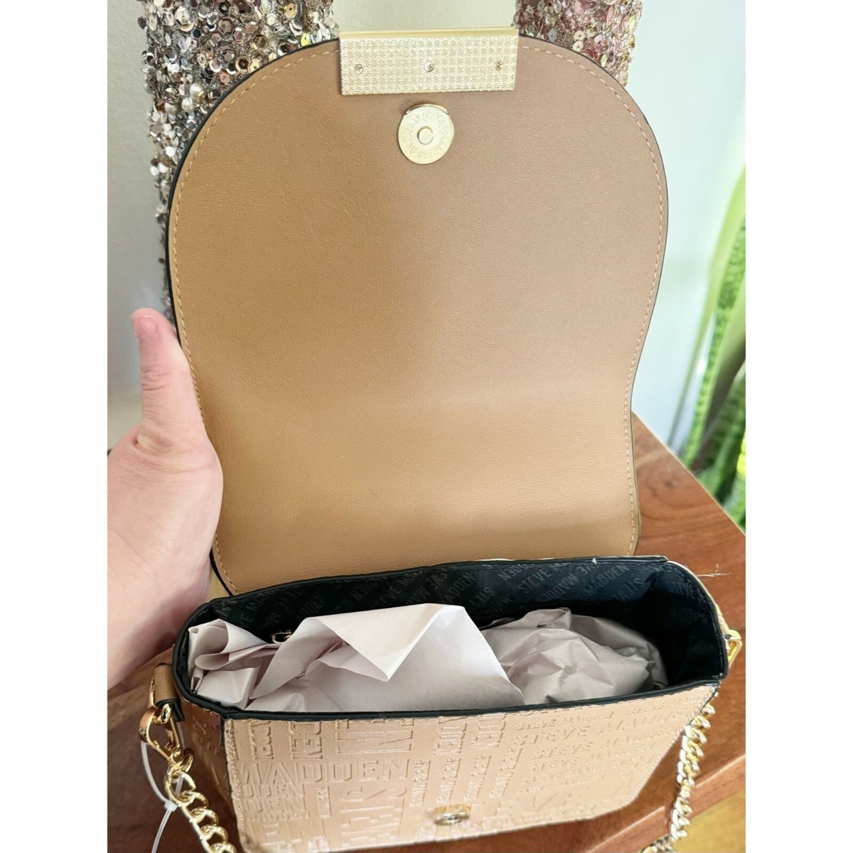 Steve Madden Bmelodie メタリック トップハンドル クロスボディ Steve Madden Bmelodie メタリック トップハンドル クロスボディ