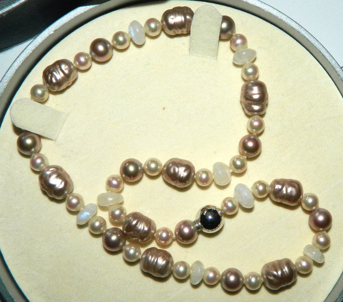 Collier plaqué or, perles de Majorque - produit 14130