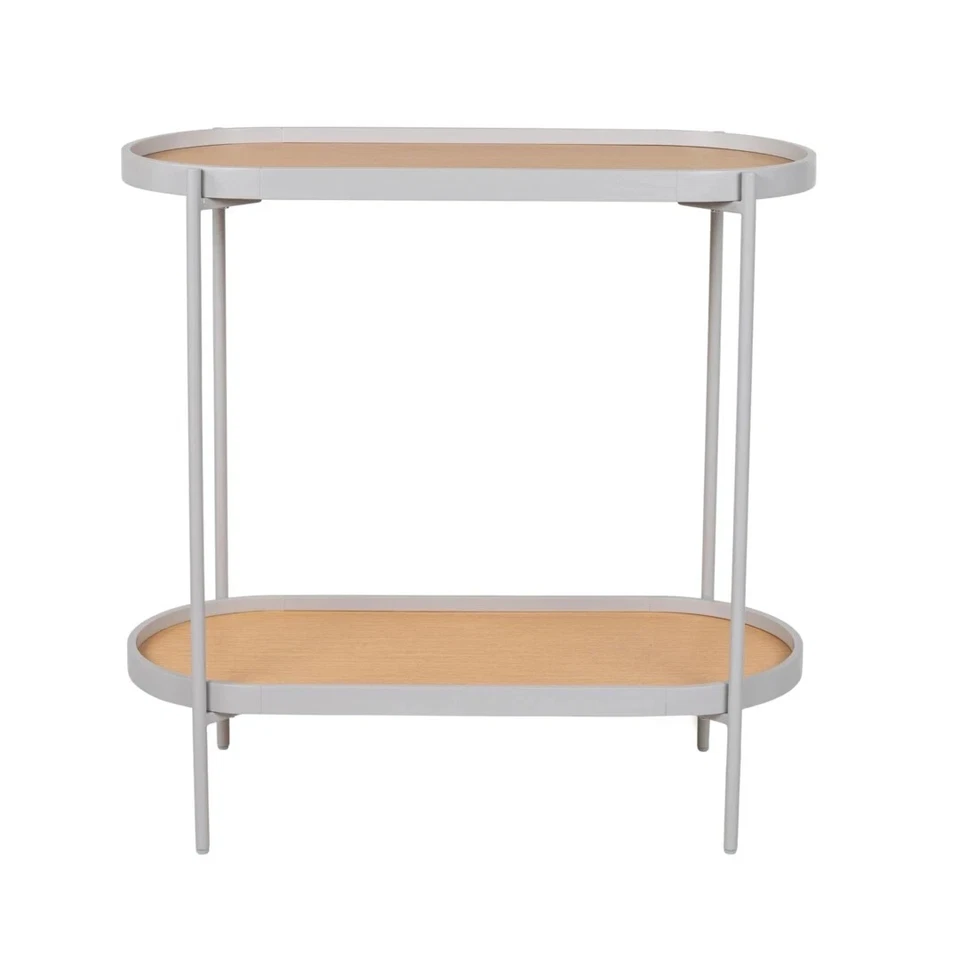 Homebase Eve Scandi Console Table Vapour Grey H80 x W80 x D35 cm