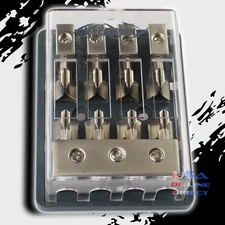 MAXI FUSE PLATINUM DISTRIBUTION BLOCK (3) 2/4 GA IN FOUR 8 GAUGE OUT 12V 4 Gang