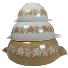Pyrex Sandalwood Ivy Cinderella Nesting Bowls Set Of 3 441 443 444