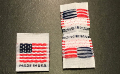 100Pcs Made In U.S.A White Woven Garment Clothing Sewing Label American Flag