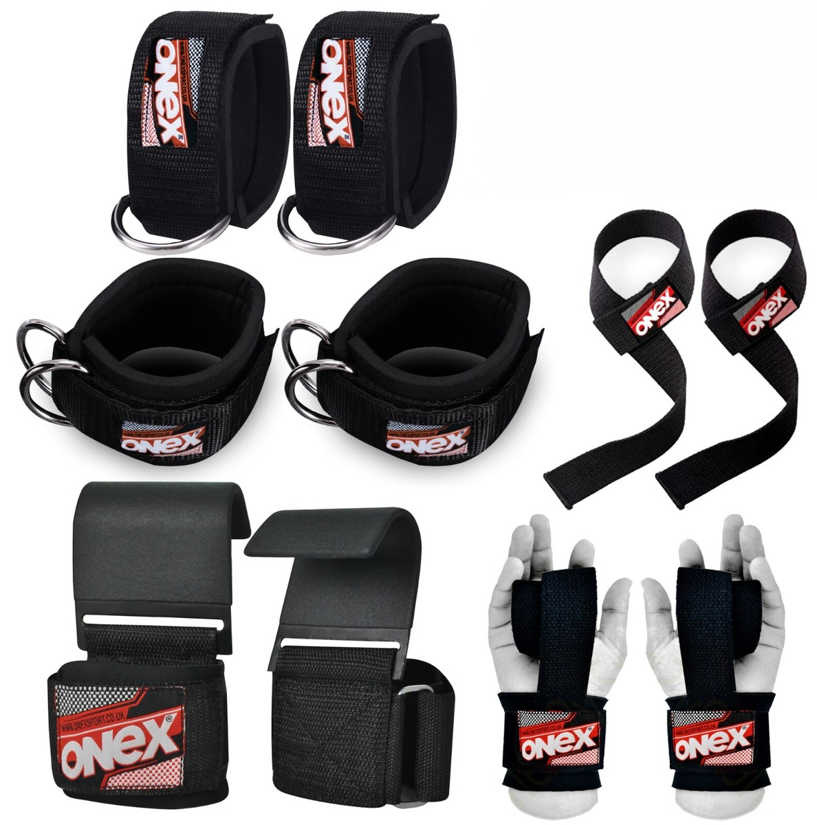 Gym Accessories Ankle Straps, Hanging Bar Holders, Weightlifting Hooks,  Cotton