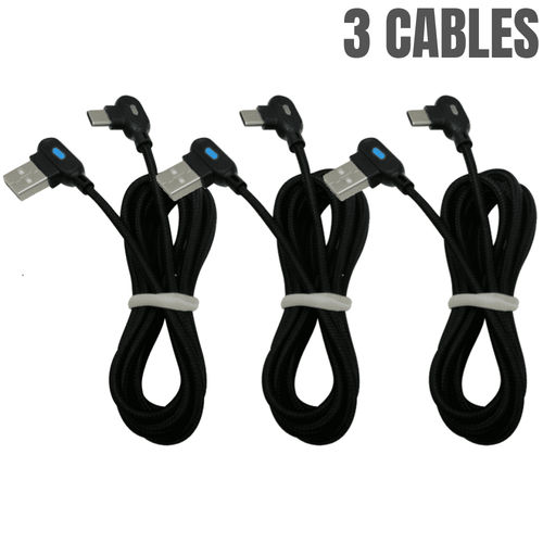3 Pack 90 Degree Right Angle Type C Charger Cord 6Ft USB C Fast Charging Cable - Picture 11 of 14