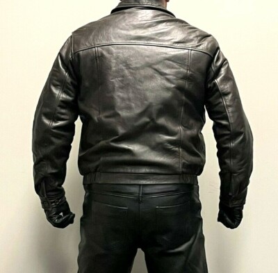 Ralph Lauren Brown Leather Sheepskin Windbreaker Jacket L - Chaps