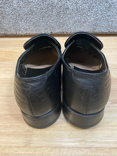 Vintage FootJoy Teju Lizard Black High Vamp Loafer Pair Size 9 1/2 B Dress Shoes - Picture 3 of 11