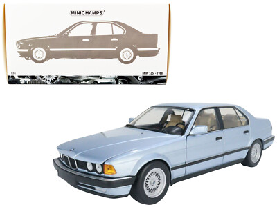 1986 BMW 730i (E32) Light Blue Metallic 1/18 Diecast Model