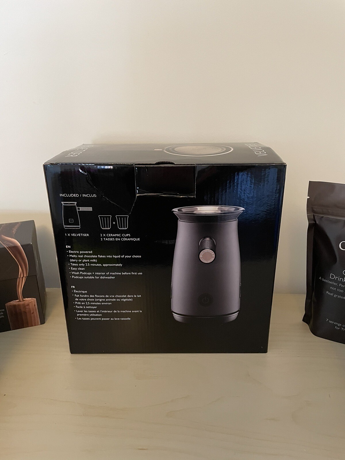 Hotel Chocolat Velvetiser COPPER with 20 MIXED SACHETS + 2 X CHOCOLATE