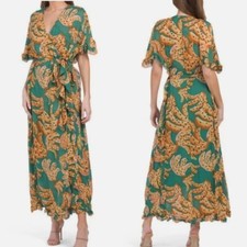 NWT Farm Rio | Raining Bananas Wrap Maxi Dress