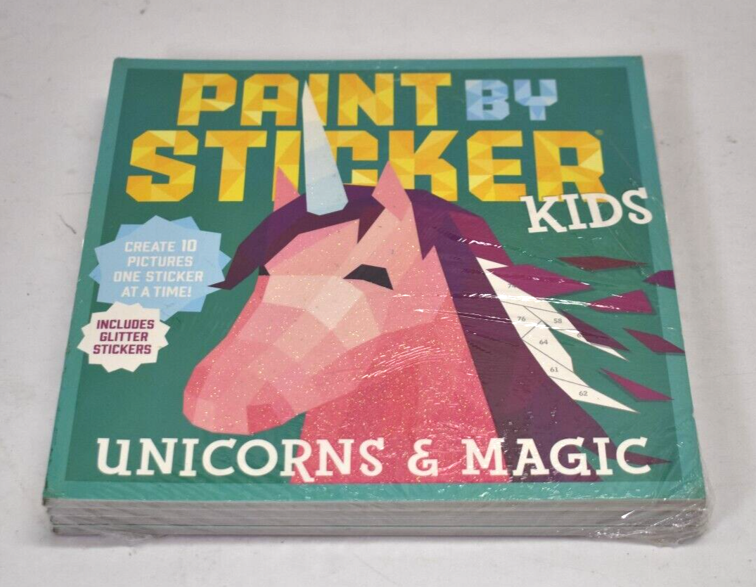 Lot of 4 Paint By Sticker Kids Unicorns & Magic Create 10