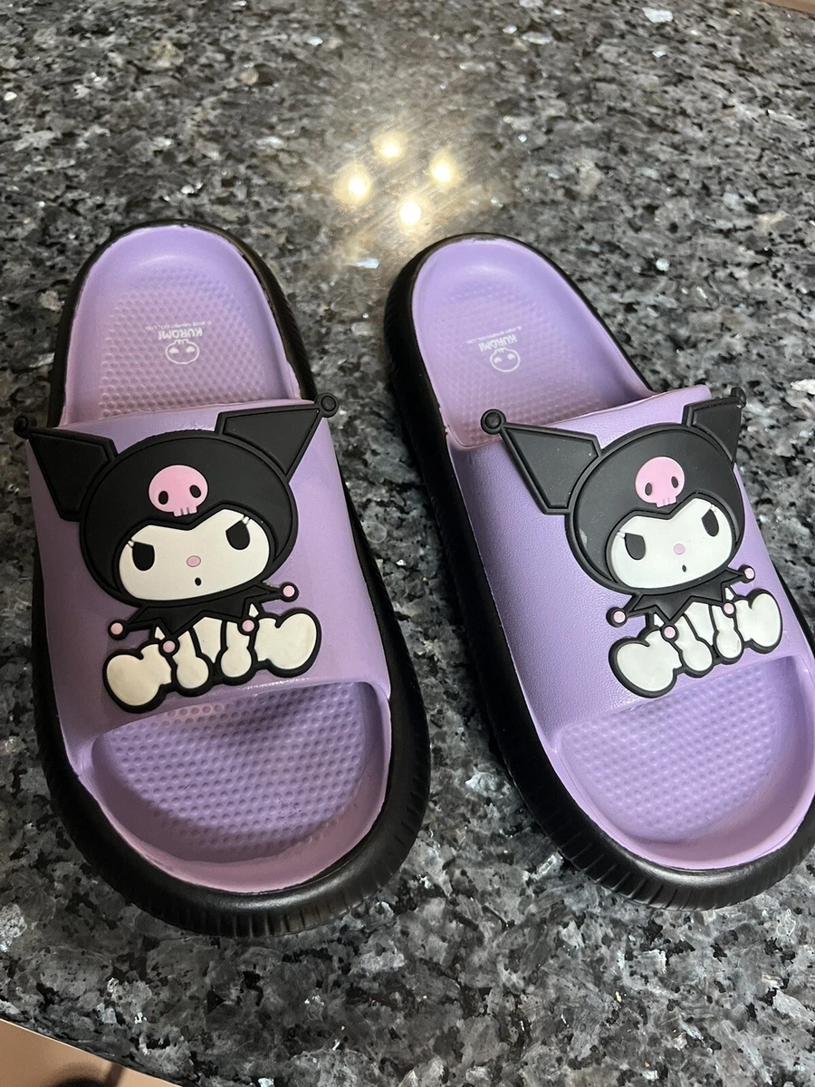 Sanrio Kuromi Hello Kitty Purple black Slides Foam Slipper Shoes