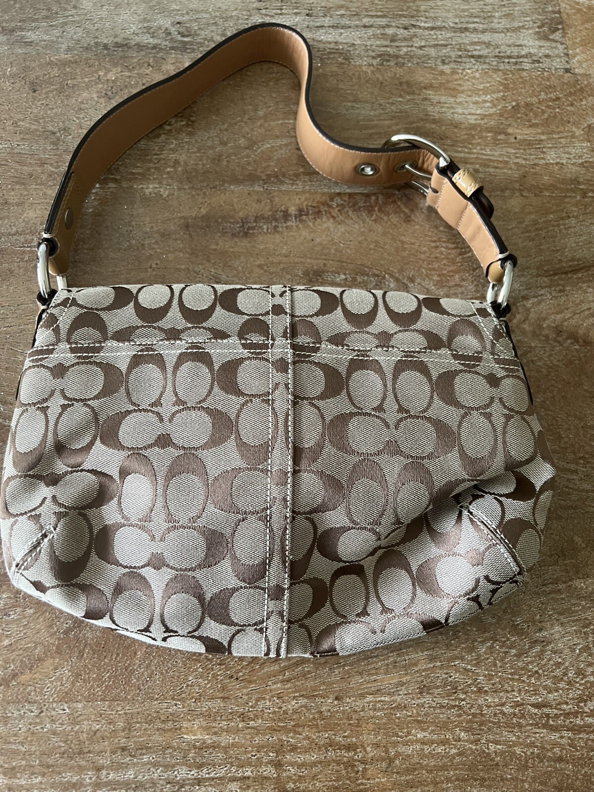 vintage coach brown leather shoulder bag Gem